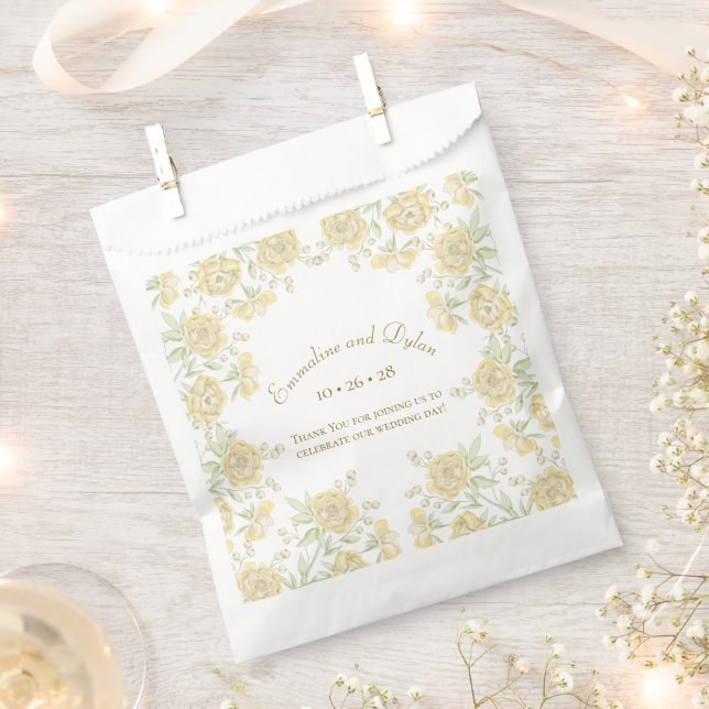 Sachets En Papier Yellow Rose Wedding (Coupé)