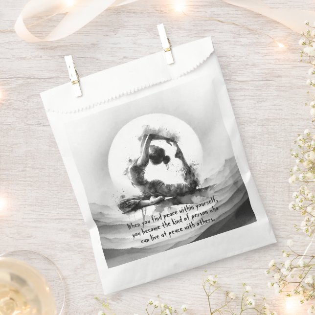 Sachets En Papier Yoga Reiki à une jambe King Pigeon Pose Aquarelle (Coupé)