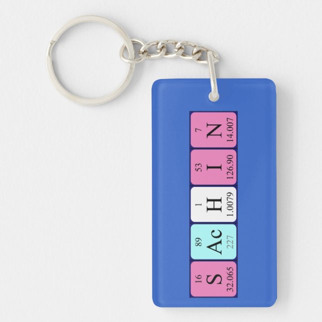 Sachin periodic table name keyring (Front)