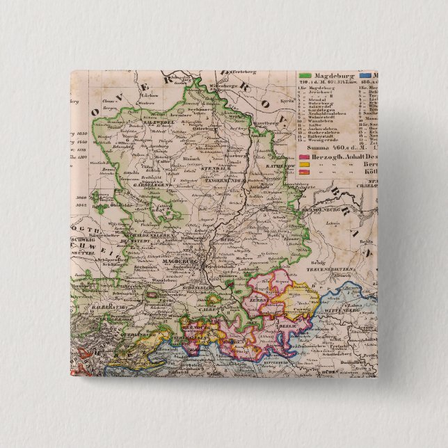 Sachsen, Anhalt 2 Inch Square Button (Front)