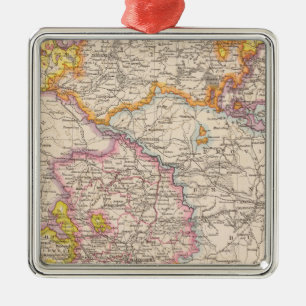 Sachsen, Mecklenburg, Anhalt Atlas Map Metal Ornament