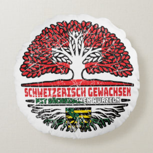 Sachsen Sächsisch Schweizer Schweiz Baum Wurzel Round Pillow
