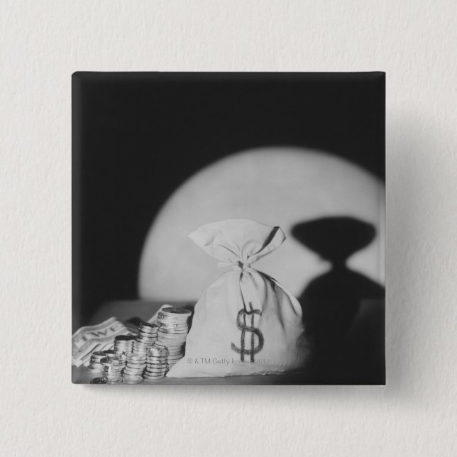 Sack of Money 2 Inch Square Button (Front)