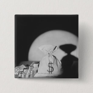 Sack of Money 2 Inch Square Button