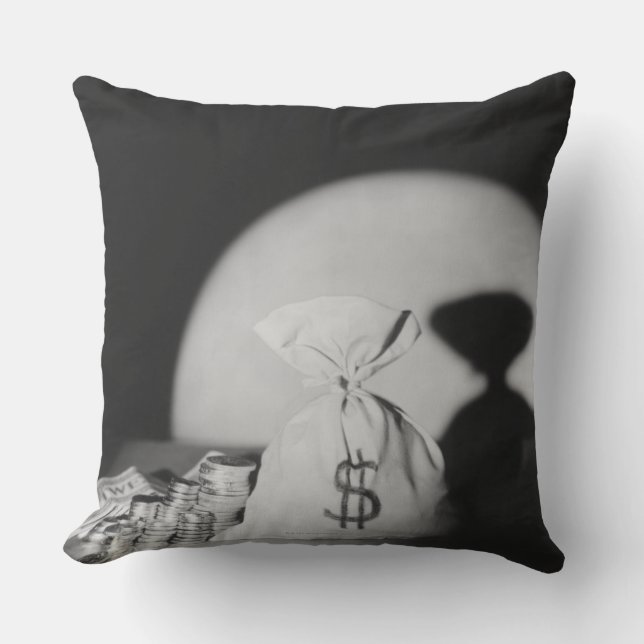 Sack of Money Throw Pillow (Front)