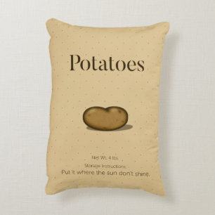 Sack of Potatoes Humourous Storage Instructions Accent Pillow