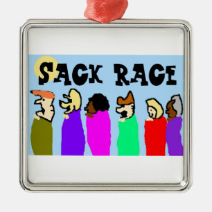 Sack Race Metal Ornament