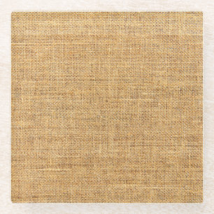 Sackcloth Texture: Rustic Background Essence Glass Coaster