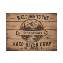Saco River Camp Personalized Doormat
