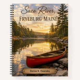 Saco River Fryeburg Maine Personalized Notebook
