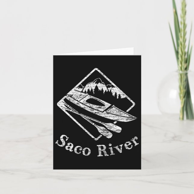 Saco River Kayak Kayaking Boating Rapids Canoe Pad Card (Front)