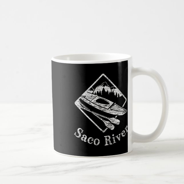 Saco River Kayak Kayaking Boating Rapids Canoe Pad Coffee Mug (Right)