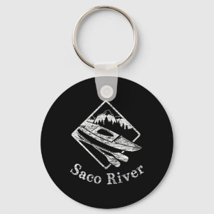 Saco River Kayak Kayaking Boating Rapids Canoe Pad Keychain