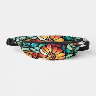 Sacoche florale en verre coloré