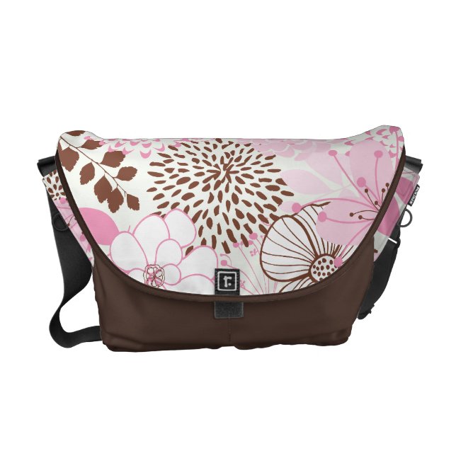 Sacoche Jardin Brown et rose de ressort (Devant)