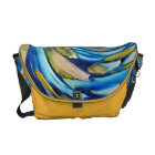 Sac messenger de Rickshaw d'art Abstrait Blue N Go