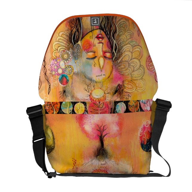 Sacoche "terre sac messenger dans paix" (Dos droit)