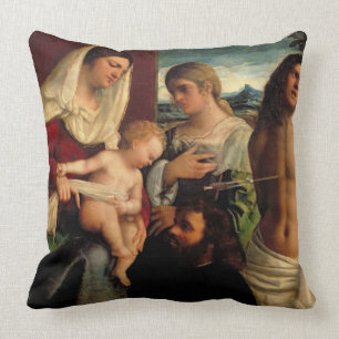 Sacra Conversatione with SS. Catherine, Sebastian Throw Pillow