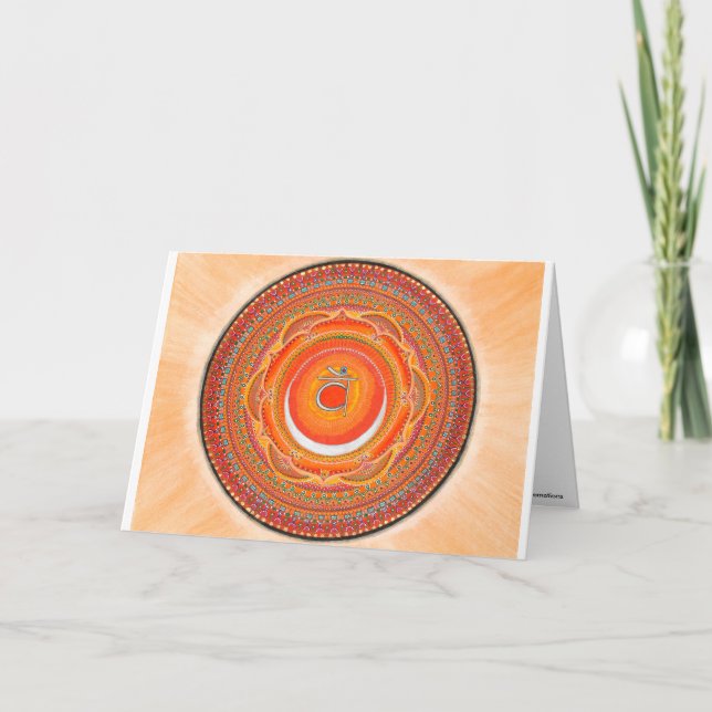 Sacral Chakra Mandala Greeting Cards (Front)