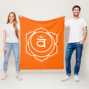 Sacral Chakra Svadhisthana Orange Meditation Fleece Blanket