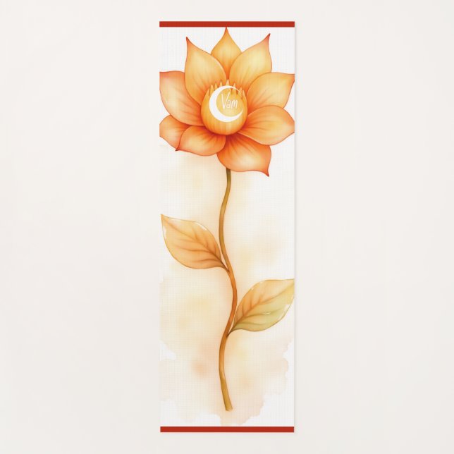 Sacral Chakra Yoga Mat – Orange Lotus Creativity (Front)