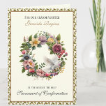Sacrament Confirmation Floral Holy Spirit  Holiday Card<br><div class="desc">Featuring a fully customizable Sacrament of Confirmation card with a beautiful floral wreath and dove representing the Holy Spirit.  All text and fonts are customizable.</div>