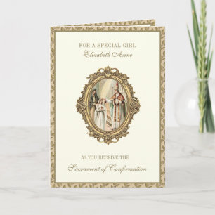 Sacrament Confirmation Girl Sponsor Bishop Holiday Card