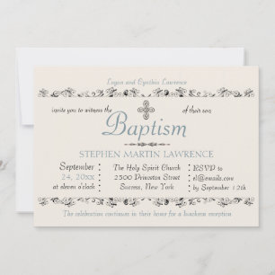 Sacrament Estémé Invitation Religieuse (Bleu)