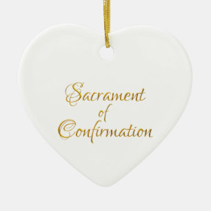 Sacrament of Confirmation Golden 3D Look Ceramic Ornament