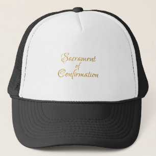 Sacrament of Confirmation Golden 3D Look Trucker Hat