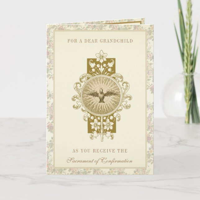 Sacrament of Confirmation Grandchild Grandparent Holiday Card (Front)