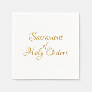 Sacrament of Holy Orders Golden 3D Look Napkin