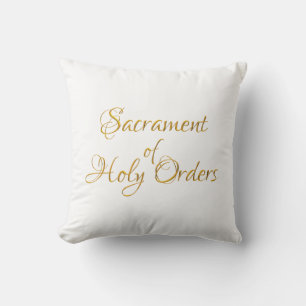 Sacrament of Holy Orders Golden 3D Look Throw Pillow