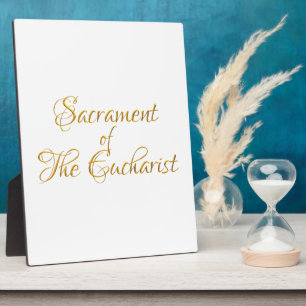 Sacrament of The Eucharist Golden 3D Look Plaque
