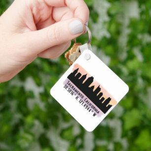Sacramento CA City Skyline   Keychain