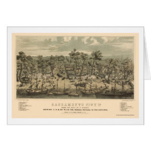 Sacramento, CA Panoramic Map - 1850