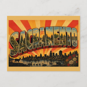 Sacramento CA Vintage Travel Art Postcard