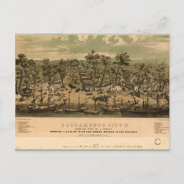 Sacramento, California (1850) Postcard (Front)