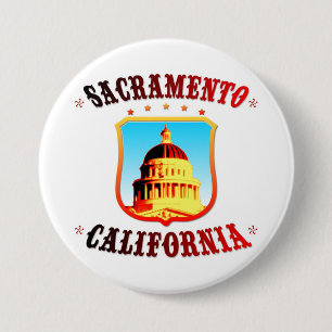 Sacramento California 3 Inch Round Button