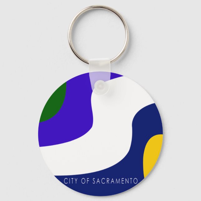 Sacramento (California) City flag Keychain (Front)