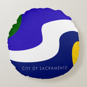 Sacramento (California) City flag Round Pillow