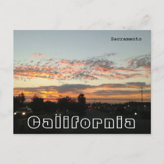 Sacramento California - Evening Traffic Postcard