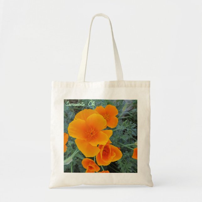 Sacramento California Poppy Tote Bag (Front)