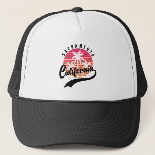 Sacramento, California Retro Sunset Trucker Hat