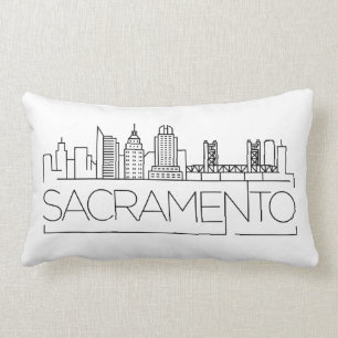 Sacramento, California Skyline Lumbar Pillow