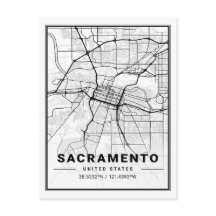 Sacramento California USA Travel City Map