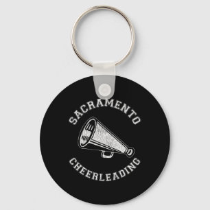 Sacramento Cheer Distressed Retro 90's Cheerleader Keychain