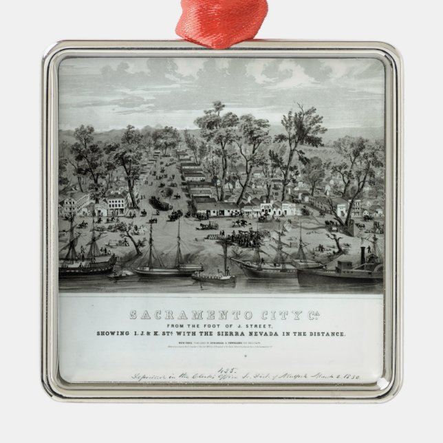 Sacramento City, California Metal Ornament (Front)