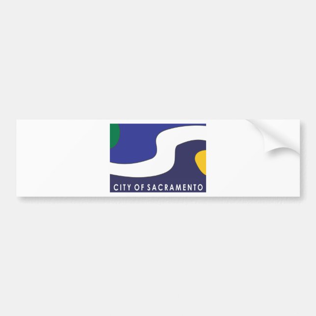 Sacramento city flag bumper sticker (Front)