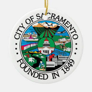 Sacramento city seal ceramic ornament